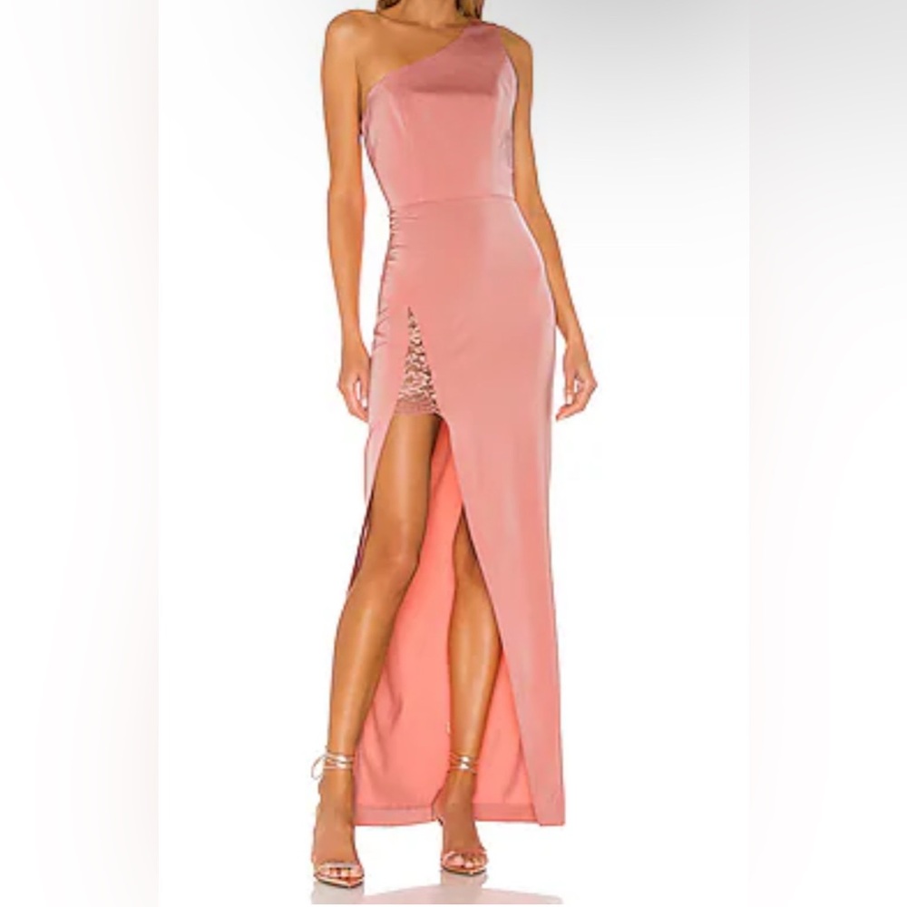 NBD Azul One Shoulder Gown in Blush size XS